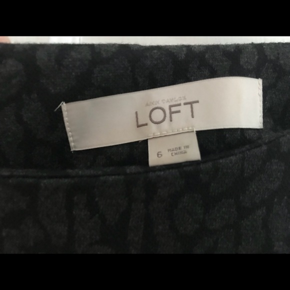 LOFT Grey and black animal print dress - Picture 3 of 3